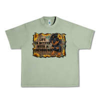 Oil Green life is better with a dachshund Urban Heavy Tee - RanaPortraitStore