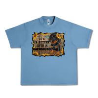 Pebble Blue life is better with a dachshund Urban Heavy Tee - RanaPortraitStore