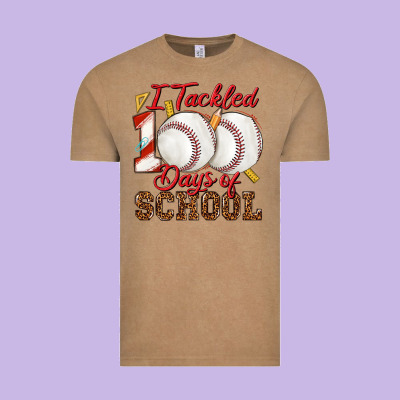 I Tackled 100days Of School Baseball Vintage Tee Designed By Texasbilliewilder