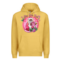 Antique Gold ho ho ho pink black santa christmas Premium Hoodie - MaliasSmallBusiness