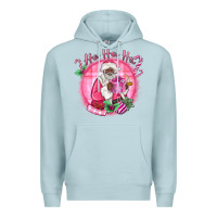 Blue Mist ho ho ho pink black santa christmas Premium Hoodie - MaliasSmallBusiness