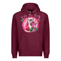 Burgundy ho ho ho pink black santa christmas Premium Hoodie - MaliasSmallBusiness