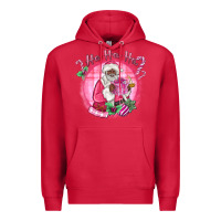 Cardinal ho ho ho pink black santa christmas Premium Hoodie - MaliasSmallBusiness