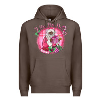 Coffee ho ho ho pink black santa christmas Premium Hoodie - MaliasSmallBusiness