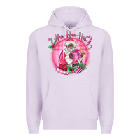 Lilac ho ho ho pink black santa christmas Premium Hoodie - MaliasSmallBusiness