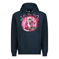 Navy ho ho ho pink black santa christmas Premium Hoodie - MaliasSmallBusiness
