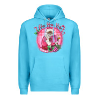 Ocean Blue ho ho ho pink black santa christmas Premium Hoodie - MaliasSmallBusiness