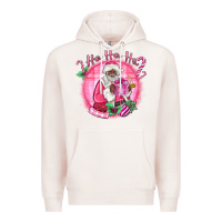 Pale Pink ho ho ho pink black santa christmas Premium Hoodie - MaliasSmallBusiness