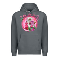 Rock ho ho ho pink black santa christmas Premium Hoodie - MaliasSmallBusiness