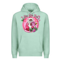Seafoam ho ho ho pink black santa christmas Premium Hoodie - MaliasSmallBusiness