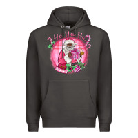 Smoke ho ho ho pink black santa christmas Premium Hoodie - MaliasSmallBusiness