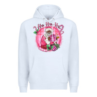 White ho ho ho pink black santa christmas Premium Hoodie - MaliasSmallBusiness