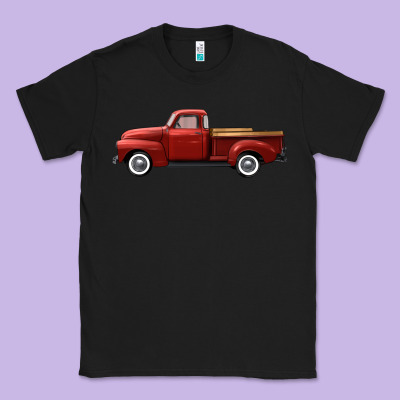 Western Red Truck Right Side View Classic Tee Designed By Fadigitalartstudio