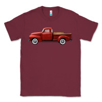 Burgundy western red truck right side view Classic Tee - FaDigitalArtStudio