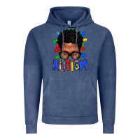 Vintage Denim autism afro man Vintage Hoodie - texasbilliewilder
