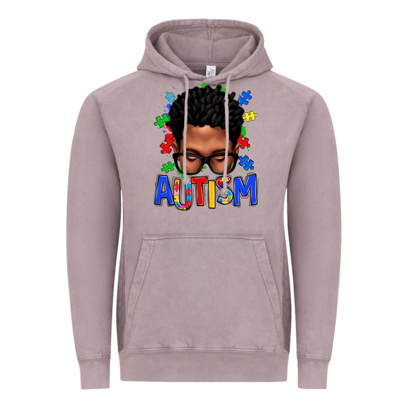 Autism Afro Man Vintage Hoodie by texasbilliewilder | Teevron
