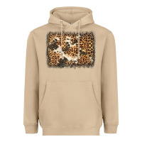 Distressed Leopard Cowhide Background Heavyweight Hoodie | Teevron