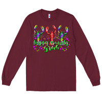 Burgundy happy crawdy gras Long Sleeve Tee - RacoonDesign