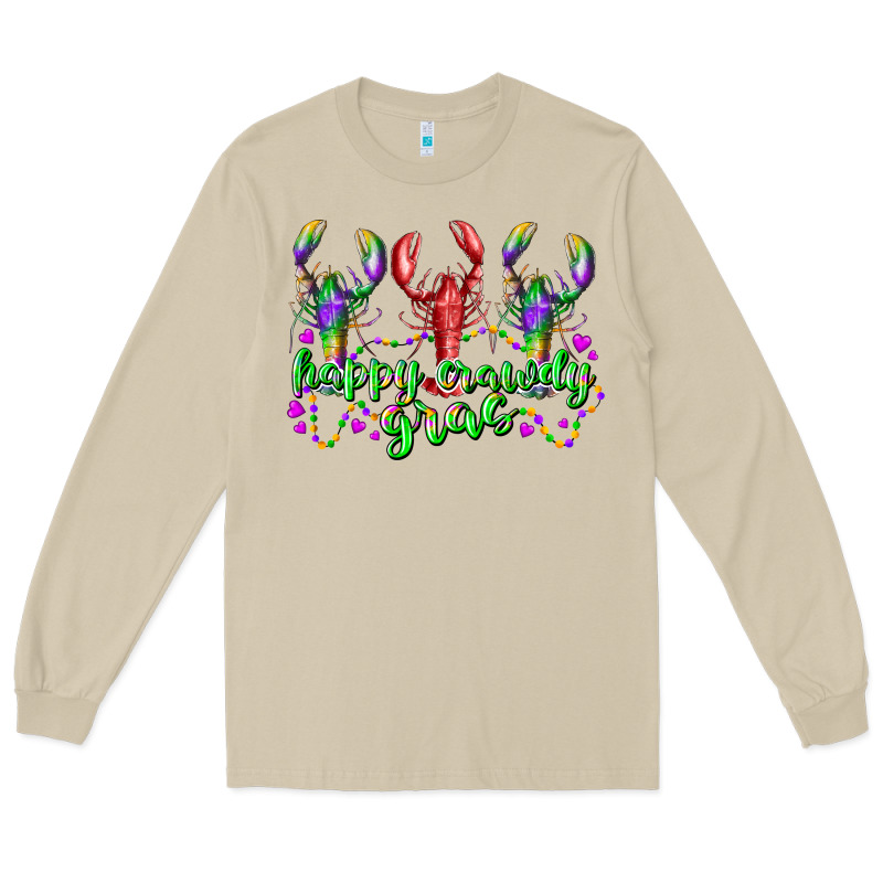 Happy Crawdy Gras Long Sleeve Tee by RacoonDesign | Teevron