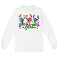 White happy crawdy gras Long Sleeve Tee - RacoonDesign