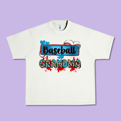 Baseball Grandma With Leopard Urban Heavy Tee Designed By Zillion Design Studio