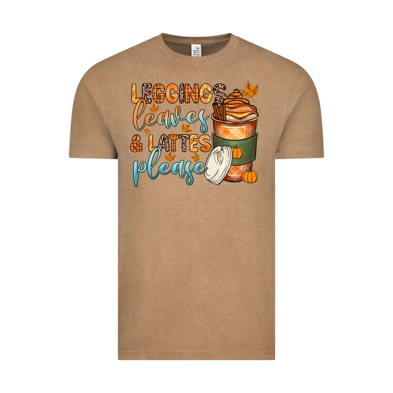 Leggins Leaves And Lattes Vintage Tee by Zillion Design Studio | Teevron