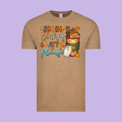 Leggins Leaves And Lattes Vintage Tee Designed By Zillion Design Studio