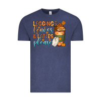 Vintage Denim leggins leaves and lattes Vintage Tee - Zillion Design Studio