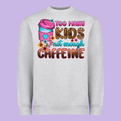 Too Many Kids Not Enough Caffeine Heavyweight Sweatshirt Designed By Zillion Design Studio