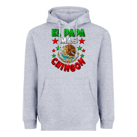 Heather Grey El Papa Mas Chingon Mexican Heavyweight Hoodie - LillyAllenDesigns