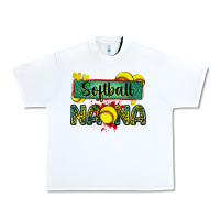 White softball nana with leopard Urban Heavy Tee - Zillion Design Studio