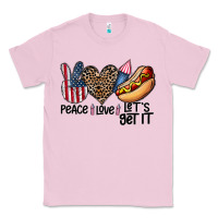 Bubblegum Pink peace love let's get it Classic Tee - CowhideDigitalArt