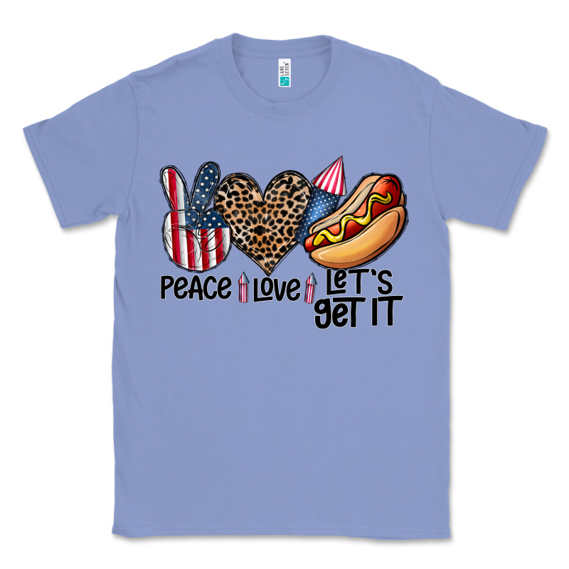 Peace Love Let's Get It Classic Tee by CowhideDigitalArt | Teevron