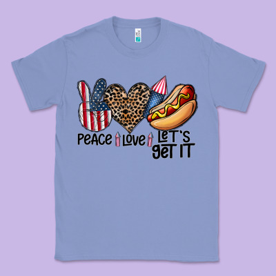 Peace Love Let's Get It Classic Tee Designed By Cowhidedigitalart