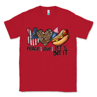 Red peace love let's get it Classic Tee - CowhideDigitalArt