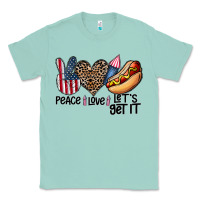 Seafoam peace love let's get it Classic Tee - CowhideDigitalArt