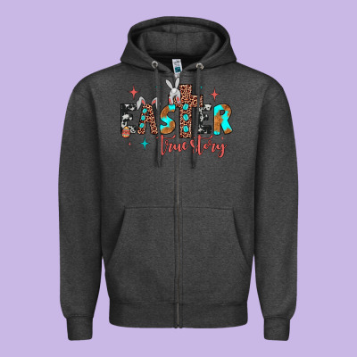 Easter True Story Zipper Hoodie Designed By Jahusdesignshop
