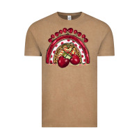 Vintage Coffee cherry rainbow Vintage Tee - BarkalooDesign