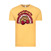Vintage Mustard cherry rainbow Vintage Tee - BarkalooDesign