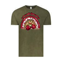 Vintage Olive cherry rainbow Vintage Tee - BarkalooDesign