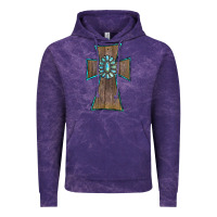 Cloud Purple Wood Turquoise Gemstone Cross Vintage Hoodie - RanaPortraitStore