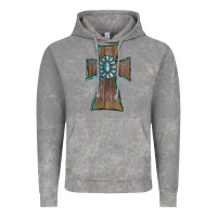 Cloud Rock Wood Turquoise Gemstone Cross Vintage Hoodie - RanaPortraitStore