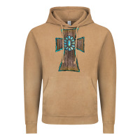 Vintage Camel Wood Turquoise Gemstone Cross Vintage Hoodie - RanaPortraitStore