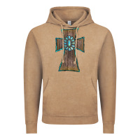 Vintage Coffee Wood Turquoise Gemstone Cross Vintage Hoodie - RanaPortraitStore