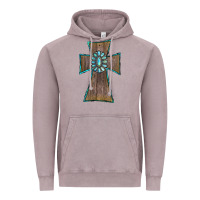 Vintage Zinc Wood Turquoise Gemstone Cross Vintage Hoodie - RanaPortraitStore