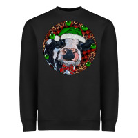Black Baby Cow Christmas Heavyweight Sweatshirt - RanaPortraitStore