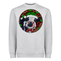 Heather Grey Baby Cow Christmas Heavyweight Sweatshirt - RanaPortraitStore