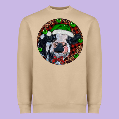 Heavyweight Sweatshirt Baby Cow Christmas