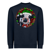 Navy Baby Cow Christmas Heavyweight Sweatshirt - RanaPortraitStore