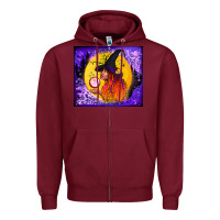 Burgundy witch with crystal ball tumbler Zipper Hoodie - BundleAndBundleShop